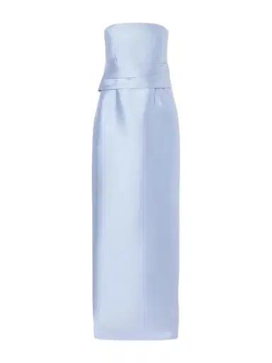 Solace London Ingrid Pleated Satin-twill Gown | Thumbnail 1 Solace London Ingrid Pleated Satin-twill Gown | Thumbnail 1