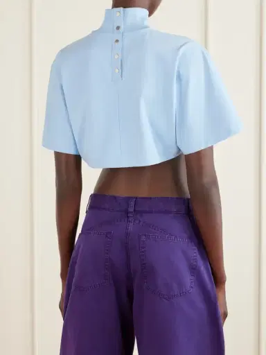 Alaïa Cropped Cotton-jersey Turtleneck T-shirt | Thumbnail 3 Alaïa Cropped Cotton-jersey Turtleneck T-shirt | Thumbnail 3