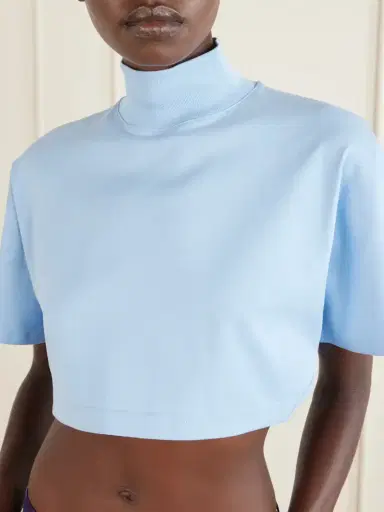 Alaïa Cropped Cotton-jersey Turtleneck T-shirt | Thumbnail 4 Alaïa Cropped Cotton-jersey Turtleneck T-shirt | Thumbnail 4