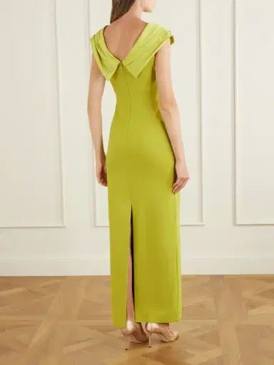 Solace London Adele Draped Satin-trimmed Crepe Maxi Dress | Thumbnail 3 Solace London Adele Draped Satin-trimmed Crepe Maxi Dress | Thumbnail 3