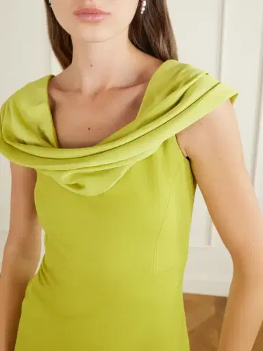 Solace London Adele Draped Satin-trimmed Crepe Maxi Dress | Thumbnail 4 Solace London Adele Draped Satin-trimmed Crepe Maxi Dress | Thumbnail 4