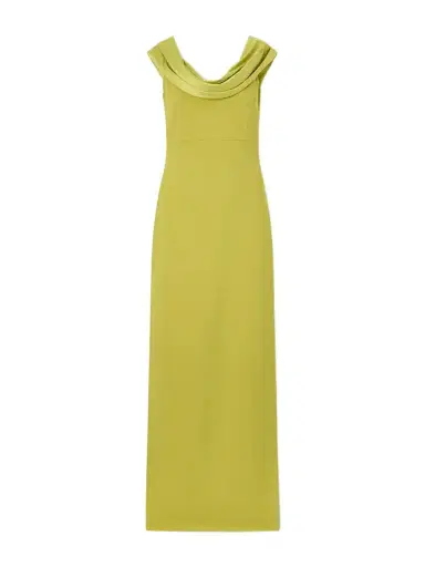 Solace London Adele Draped Satin-trimmed Crepe Maxi Dress | Thumbnail 1 Solace London Adele Draped Satin-trimmed Crepe Maxi Dress | Thumbnail 1