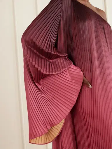 Dima Ayad One-shoulder Pleated Satin Midi Dress | Thumbnail 4 Dima Ayad One-shoulder Pleated Satin Midi Dress | Thumbnail 4