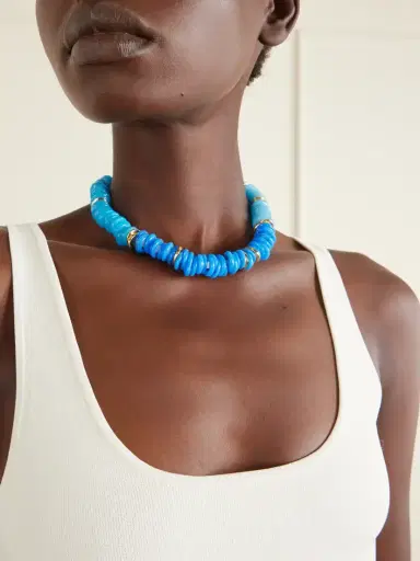 Lizzie Fortunato Lita Gold-plated Quartz, Pearl And Cord Beaded Necklace | Thumbnail 2 Lizzie Fortunato Lita Gold-plated Quartz, Pearl And Cord Beaded Necklace | Thumbnail 2