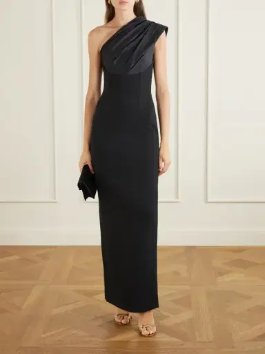 Solace London Gracie One-shoulder Pleated Satin Gown | Thumbnail 2 Solace London Gracie One-shoulder Pleated Satin Gown | Thumbnail 2