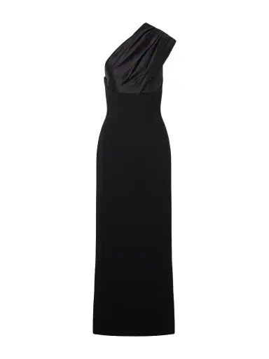 Solace London Gracie One-shoulder Pleated Satin Gown | Thumbnail 1 Solace London Gracie One-shoulder Pleated Satin Gown | Thumbnail 1