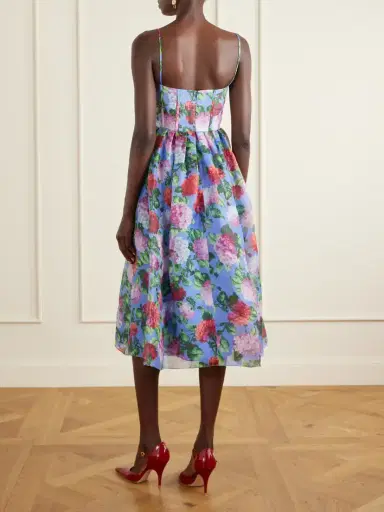 Carolina Herrera Floral-print Silk-crepe Midi Dress | Thumbnail 3 Carolina Herrera Floral-print Silk-crepe Midi Dress | Thumbnail 3