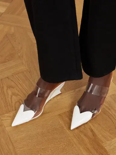 Alaïa Le Cœur 60 Patent-leather And Pvc Wedge Mules | Thumbnail 2 Alaïa Le Cœur 60 Patent-leather And Pvc Wedge Mules | Thumbnail 2