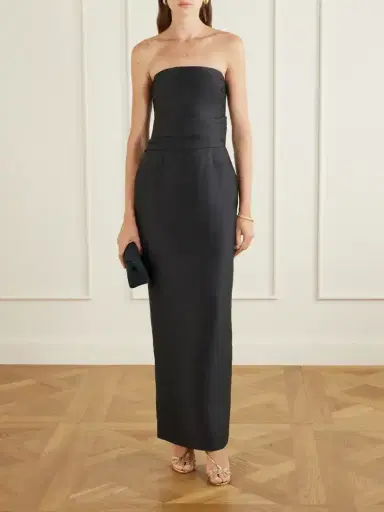 Solace London Ingrid Pleated Satin-twill Gown | Thumbnail 2 Solace London Ingrid Pleated Satin-twill Gown | Thumbnail 2