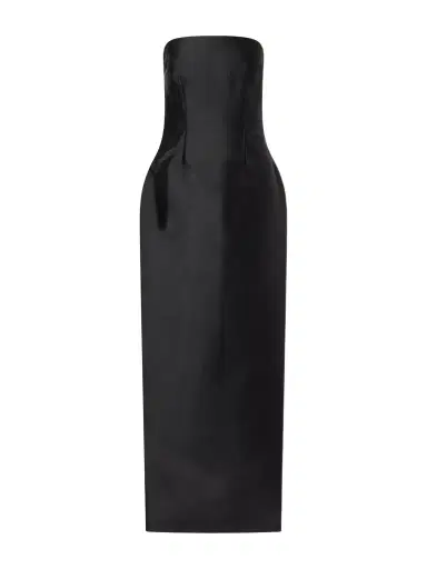 Solace London Ingrid Pleated Satin-twill Gown | Thumbnail 1 Solace London Ingrid Pleated Satin-twill Gown | Thumbnail 1