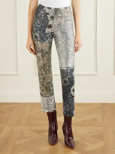 Maison Margiela Sequined Patchwork Jersey Straight-leg Pants | Thumbnail 3 Maison Margiela Sequined Patchwork Jersey Straight-leg Pants | Thumbnail 3