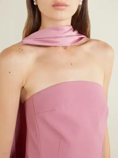 Solace London Mae Scarf-detailed Satin-trimmed Crepe Gown | Thumbnail 5 Solace London Mae Scarf-detailed Satin-trimmed Crepe Gown | Thumbnail 5