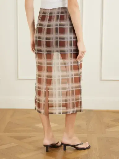 Frame Checked Silk-organza Midi Skirt | Thumbnail 4 Frame Checked Silk-organza Midi Skirt | Thumbnail 4
