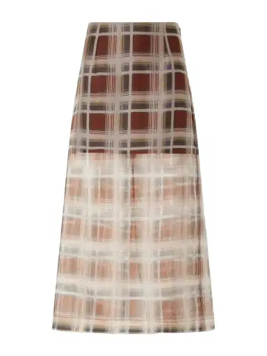 Frame Checked Silk-organza Midi Skirt | Thumbnail 1 Frame Checked Silk-organza Midi Skirt | Thumbnail 1