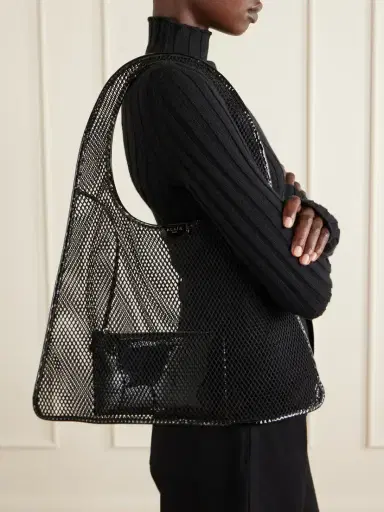 Alaïa Leather-trimmed Crocheted Shoulder Bag | Thumbnail 2 Alaïa Leather-trimmed Crocheted Shoulder Bag | Thumbnail 2