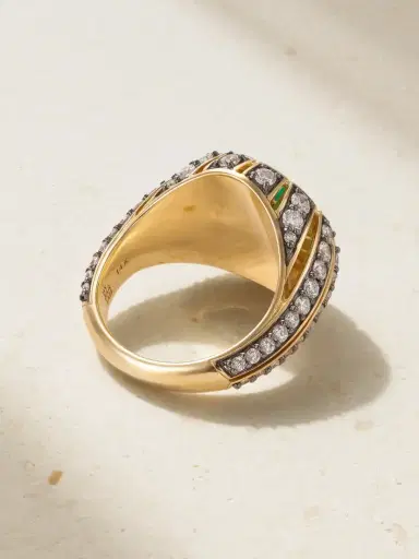By Pariah Aurora 14-karat Recycled Gold, Diamond And Emerald Ring | Thumbnail 3 By Pariah Aurora 14-karat Recycled Gold, Diamond And Emerald Ring | Thumbnail 3