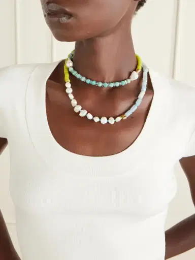Lizzie Fortunato Cabana Gold-plated Multi-stone, Glass And Pearl Beaded Necklace | Thumbnail 2 Lizzie Fortunato Cabana Gold-plated Multi-stone, Glass And Pearl Beaded Necklace | Thumbnail 2