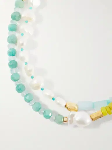 Lizzie Fortunato Cabana Gold-plated Multi-stone, Glass And Pearl Beaded Necklace | Thumbnail 4 Lizzie Fortunato Cabana Gold-plated Multi-stone, Glass And Pearl Beaded Necklace | Thumbnail 4
