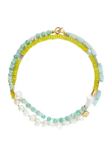 Lizzie Fortunato Cabana Gold-plated Multi-stone, Glass And Pearl Beaded Necklace | Thumbnail 1 Lizzie Fortunato Cabana Gold-plated Multi-stone, Glass And Pearl Beaded Necklace | Thumbnail 1