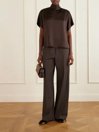 Brunello Cucinelli Bead-embellished Leather-trimmed Brushed Loafers | Thumbnail 4 Brunello Cucinelli Bead-embellished Leather-trimmed Brushed Loafers | Thumbnail 4