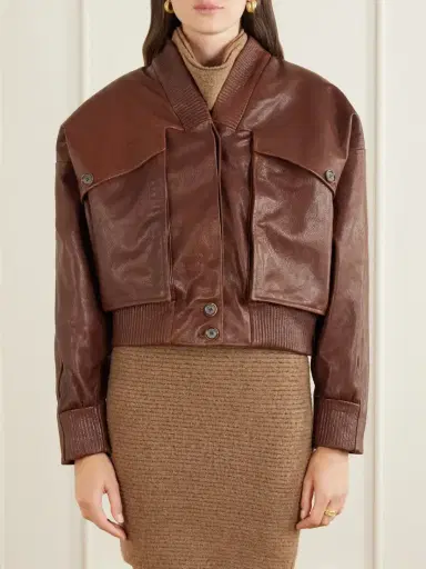Magda Butrym Cropped Leather Jacket | Thumbnail 3 Magda Butrym Cropped Leather Jacket | Thumbnail 3