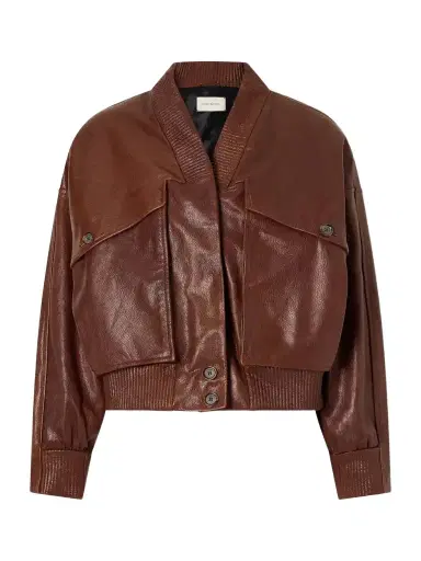 Magda Butrym Cropped Leather Jacket | Thumbnail 1 Magda Butrym Cropped Leather Jacket | Thumbnail 1