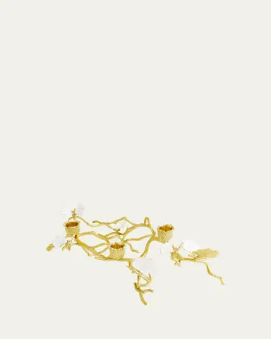 Michael Aram Butterfly Ginkgo White & Gold Low Candleholders | Thumbnail 3 Michael Aram Butterfly Ginkgo White & Gold Low Candleholders | Thumbnail 3