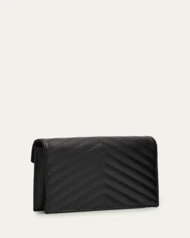 Saint Laurent Envelope Small YSL Wallet on Chain in Grain Leather | Thumbnail 3 Saint Laurent Envelope Small YSL Wallet on Chain in Grain Leather | Thumbnail 3