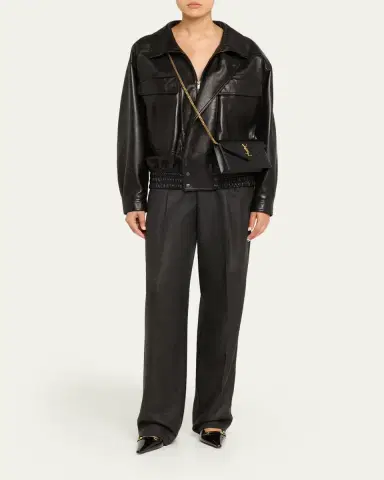 Saint Laurent Envelope Small YSL Wallet on Chain in Grain Leather | Thumbnail 5 Saint Laurent Envelope Small YSL Wallet on Chain in Grain Leather | Thumbnail 5
