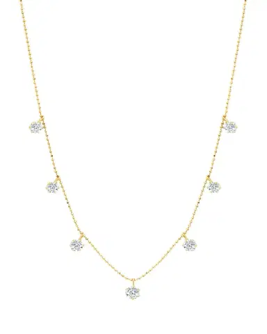 Graziela Gems 18K Yellow Gold Medium Floating Diamond Necklace | Thumbnail 1 Graziela Gems 18K Yellow Gold Medium Floating Diamond Necklace | Thumbnail 1