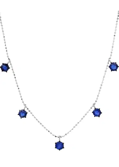 Graziela Gems 18K Blue Sapphire Floating Necklace | Thumbnail 1 Graziela Gems 18K Blue Sapphire Floating Necklace | Thumbnail 1