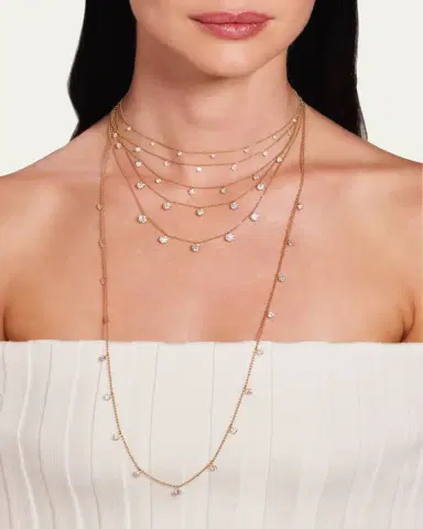 Graziela Gems 18K Yellow Gold Small Floating Diamond Necklace | Thumbnail 2 Graziela Gems 18K Yellow Gold Small Floating Diamond Necklace | Thumbnail 2