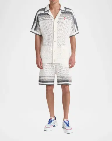Casablanca Men's Drawstring Crochet Shorts | Thumbnail 2 Casablanca Men's Drawstring Crochet Shorts | Thumbnail 2