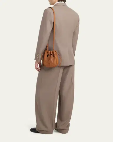 Valentino Garavani Men's Medium Drawstring Shoulder Bag in Grained Leather | Thumbnail 5 Valentino Garavani Men's Medium Drawstring Shoulder Bag in Grained Leather | Thumbnail 5