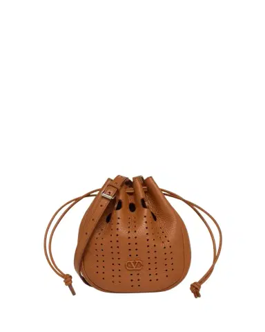 Valentino Garavani Men's Medium Drawstring Shoulder Bag in Grained Leather | Thumbnail 1 Valentino Garavani Men's Medium Drawstring Shoulder Bag in Grained Leather | Thumbnail 1