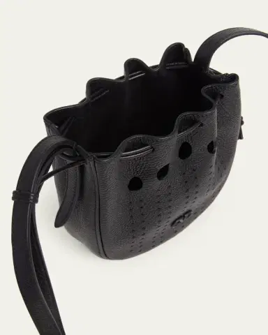 Valentino Garavani Men's Medium Drawstring Shoulder Bag in Grained Leather | Thumbnail 4 Valentino Garavani Men's Medium Drawstring Shoulder Bag in Grained Leather | Thumbnail 4