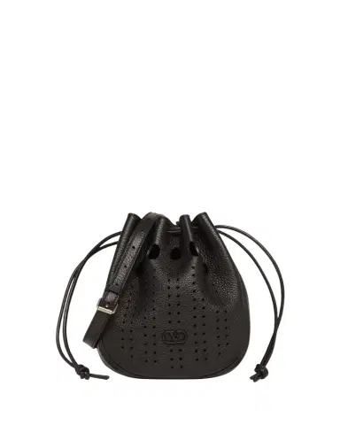 Valentino Garavani Men's Medium Drawstring Shoulder Bag in Grained Leather | Thumbnail 1 Valentino Garavani Men's Medium Drawstring Shoulder Bag in Grained Leather | Thumbnail 1