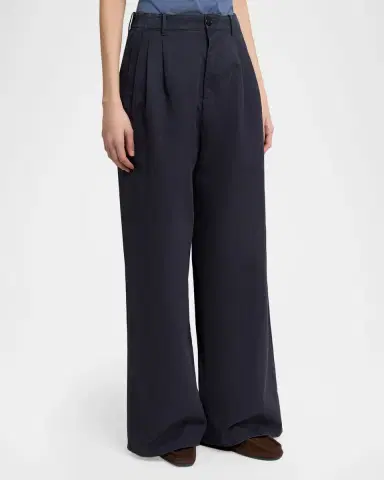 Jil Sander Pleated Cotton Wide-Leg Trousers | Thumbnail 4 Jil Sander Pleated Cotton Wide-Leg Trousers | Thumbnail 4