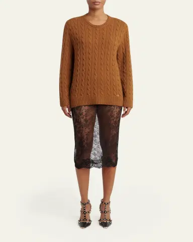 Valentino Garavani Lace Bodycon Midi-Skirt | Thumbnail 2 Valentino Garavani Lace Bodycon Midi-Skirt | Thumbnail 2