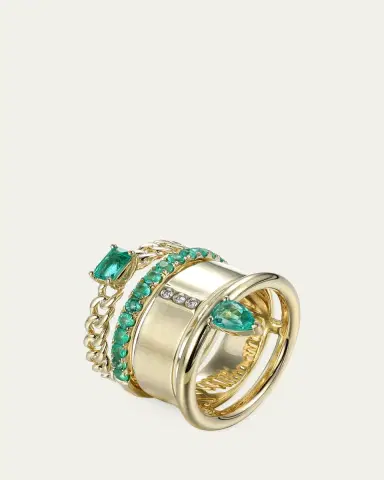 Type Jewelry Typestack Emerald and Diamond Ring | Thumbnail 2 Type Jewelry Typestack Emerald and Diamond Ring | Thumbnail 2