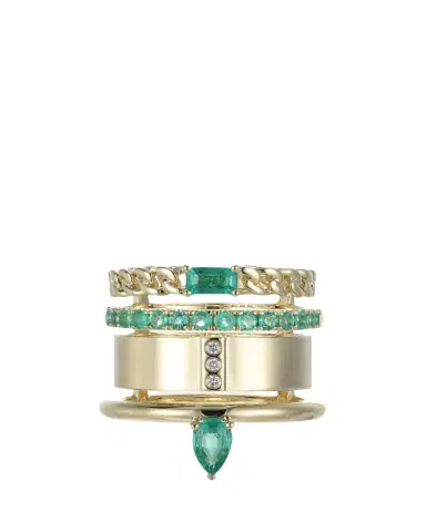 Type Jewelry Typestack Emerald and Diamond Ring | Thumbnail 1 Type Jewelry Typestack Emerald and Diamond Ring | Thumbnail 1