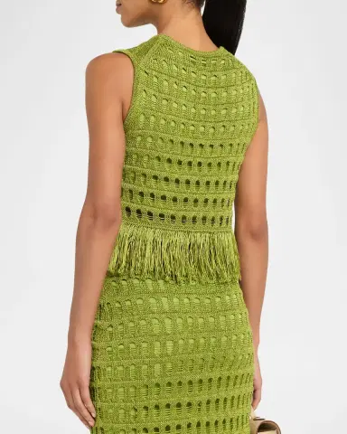 A.L.C. Esme Open-Knit Fringe Top | Thumbnail 3 A.L.C. Esme Open-Knit Fringe Top | Thumbnail 3