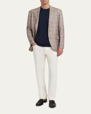 Brioni Men's Linen, Cashmere and Silk Plaid Sport Coat | Thumbnail 2 Brioni Men's Linen, Cashmere and Silk Plaid Sport Coat | Thumbnail 2