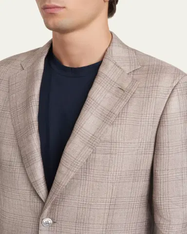 Brioni Men's Linen, Cashmere and Silk Plaid Sport Coat | Thumbnail 5 Brioni Men's Linen, Cashmere and Silk Plaid Sport Coat | Thumbnail 5