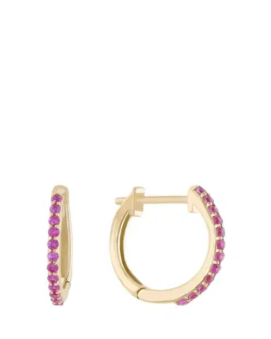 Lana Mini Pink Sapphire Huggie Earrings | Thumbnail 1 Lana Mini Pink Sapphire Huggie Earrings | Thumbnail 1