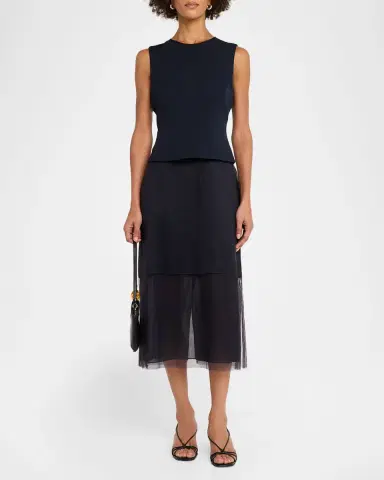 Jason Wu Collection Cady Layered Sleeveless Midi Cocktail Dress | Thumbnail 2 Jason Wu Collection Cady Layered Sleeveless Midi Cocktail Dress | Thumbnail 2