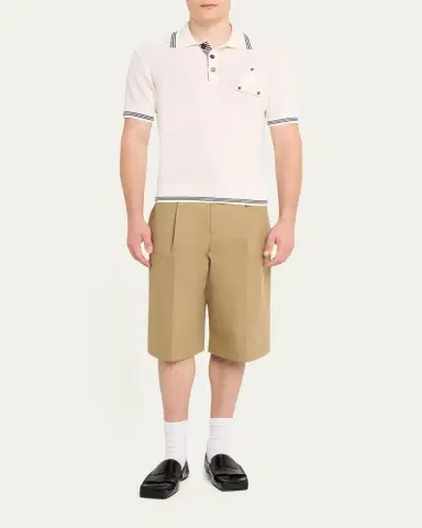 Jacquemus Men's Silk and Cotton Mesh Polo Shirt | Thumbnail 2 Jacquemus Men's Silk and Cotton Mesh Polo Shirt | Thumbnail 2