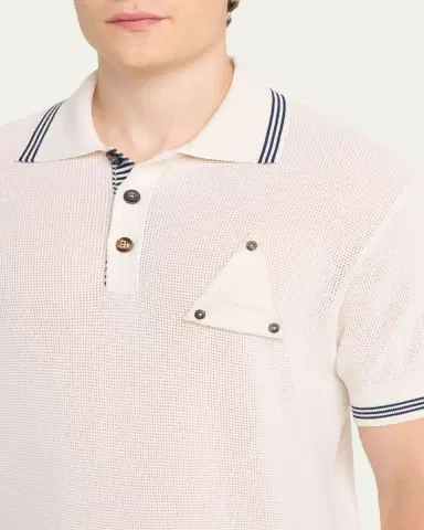 Jacquemus Men's Silk and Cotton Mesh Polo Shirt | Thumbnail 5 Jacquemus Men's Silk and Cotton Mesh Polo Shirt | Thumbnail 5