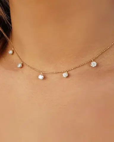 Graziela Gems 18K Large Floating Diamond Necklace | Thumbnail 2 Graziela Gems 18K Large Floating Diamond Necklace | Thumbnail 2