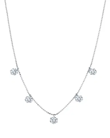 Graziela Gems 18K Large Floating Diamond Necklace | Thumbnail 1 Graziela Gems 18K Large Floating Diamond Necklace | Thumbnail 1